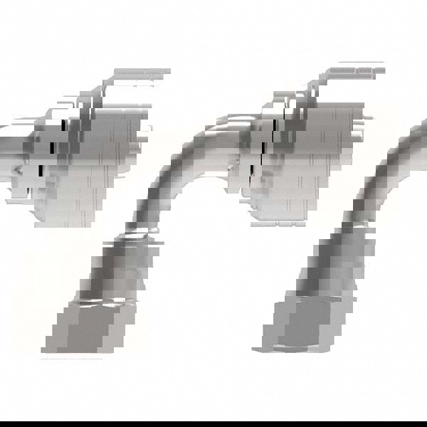 Hydraulic Hose Female ORS Swivel Short Drop 90 Elbow: 6 mm, 9/16-18